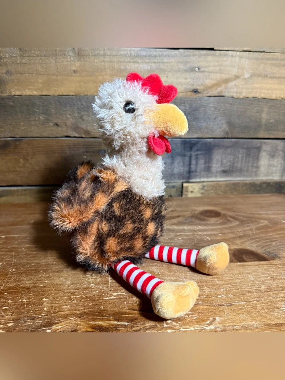 8” Plush Spotted Chicken‎ Stuffed Animal